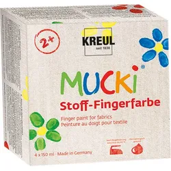 KREUL Mucki Stoff-Fingermalfarben 4er Set