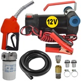 Dieselpumpe Ölpumpe Heizölpumpe Biodiesel Selbstansaugend Diesel Star 160-1-4-12V Dieselpumpe mit Anschliss 12V Kompletes Set mit 6m Gummi-Schlauch, Automatik-Zapfpistole, Diesel-Filter