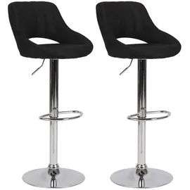 CLP 2er Set Barhocker Milet Mit Stoffbezug I Drehbarer Barstuhl Mit Lehne Und Fußstütze