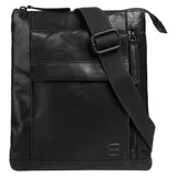 Spikes & Sparrow Umhängetasche echt Leder schwarz