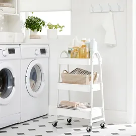 Songmics Rollwagen aus Metall, Weiß