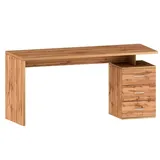 Dmora Schreibtisch Dchiellin, linearer Schreibtisch, Mehrzweck-BÃ1/4roschreibtisch, platzsparender Schreibtisch mit mehreren Positionen, 160x60h75 cm, Eiche - Weiß