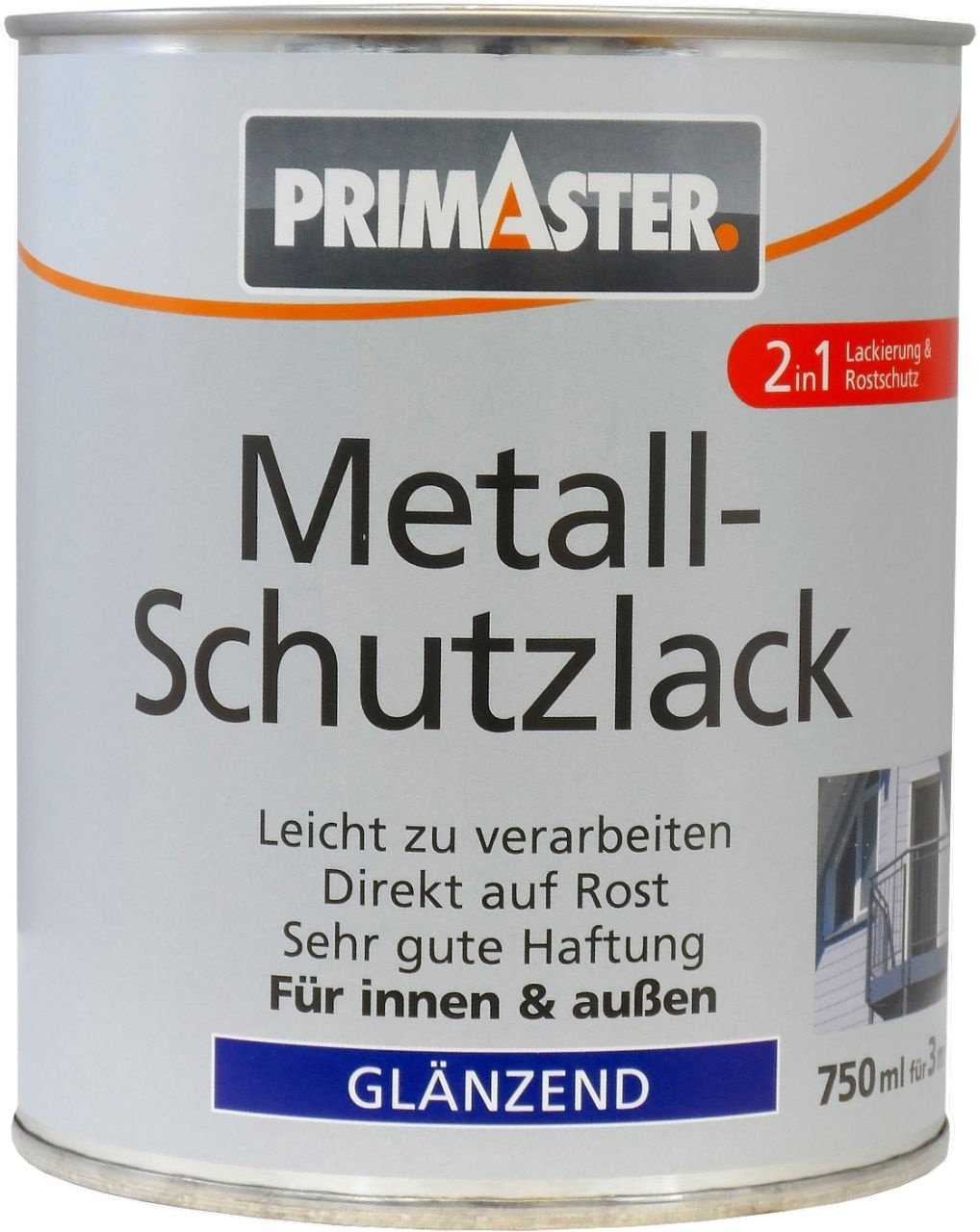 Primaster Metall-Schutzlack RAL 9005 750 ml tiefschwarz glänzend