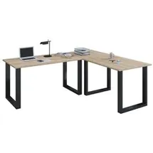 VCM Eckschreibtisch Lona 50 U sonoma eiche nachbildung/schwarz