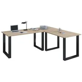 VCM Eckschreibtisch Lona 50 U sonoma eiche nachbildung/schwarz