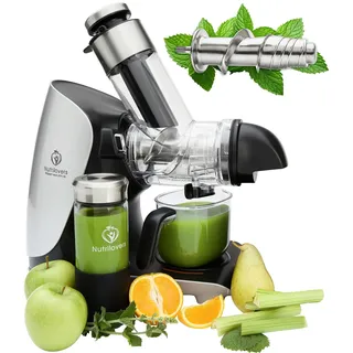 GREEN-PRESS EDELSTAHL Slow Juicer 304 Edelstahl Schnecke BPA-frei I DEUTSCHE MARKE I Ganze Früchte Sellerie Gemüse und Obst Entsafter Testsieger 2023 Allrounder Saftpresse elektrisch