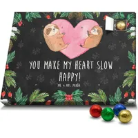 Mr. & Mrs. Panda Schoko Adventskalender Faultiere Herz - Schwarz - Geschenk, Hochzeitstag, für Männer, für Ehemann, Heiratsantrag, Ehemann, Freu... - Schwarz