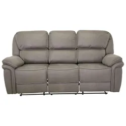 Saranda Sofa 3 Personen Recliner Kunstleder grau.