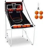 Vevor Indoor-Basketballspiel für 2 Spieler, Basketballautomat, Baskeltballständer mit 4 Bällen & 8 Spielmodi & 2 Basketballkörben & Tafel & Auf...