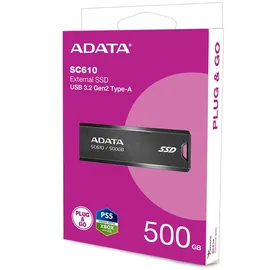 A-Data ADATA SC610 500GB, USB-A 3.1 (SC610-500G-CBK/RD)