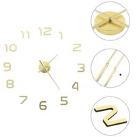 VidaXL 3D-Wanduhr Modernes Design 100 cm XXL Golden