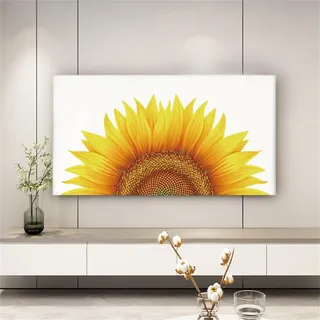 Hiseng TV-Abdeckung Staubschutzhülle, Hülle Bezug Für Fernsehen Schutzhülle Hängend/Desktop Universal Stoff Tv Hülle Anwendbar 32-85 Zoll Flacher Fernseher (Sonnenblume,32-39 Zoll)