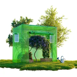GARMIO® Foliengewächshaus CUTRO, Tomatenzelt, winterfest, 2x0,77x1,69m, Frühbeet, Pflanzenhaus, Gemüse und Obst, Hochbeet