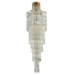 Licht-Erlebnisse XXL Kristall Deckenleuchte NORA Gold Transparent Metall Kristall Kunststoff 16x E14 bis 60W LE116451
