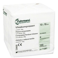 Fuhrmann GmbH Vlieskompressen 10x10cm 4lagig unsteril