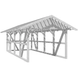 SKANHOLZ Skan Holz Carport Schwarzwald m. Dachlattung u. Rückwand 424 x 772 cm Weiß