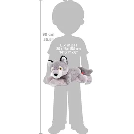 Wild Republic Ecokins Medium Wolf 30 cm Grau