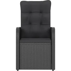 vidaXL Polyrattan Garten-Essgruppe 9-tlg. schwarz inkl. Auflagen 3059342