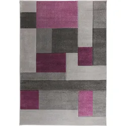 Teppich FLAIR RUGS "Cosmos", lila, B:160cm H:12mm L:230cm, Kunstfaser, Teppiche, Patchwork Design, mehrfarbig, mit Hoch-Tief-Effekt