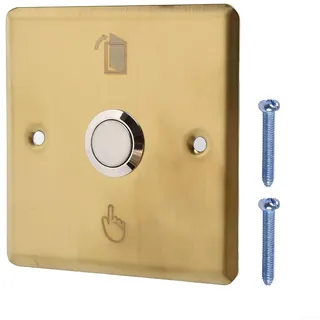 Schlankes Design aus wetterbeständigem Edelstahl Türklingel mit integriertem Klingelknopf (Gold)