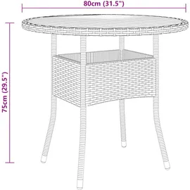 vidaXL 3-tlg. Garten-Bistro-Set Poly Rattan Schwarz