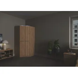 Priess Eckkleiderschrank PRIESS "Barcelona Kleiderschrank Ecklösung Raumwunder", braun (eichefarben artisan), B:95cm H:193cm T:95cm, Holzwerkstoff, Schränke, Eckkleiderschrank, in 2 Tiefen Schrank Eckschrank Garderobe