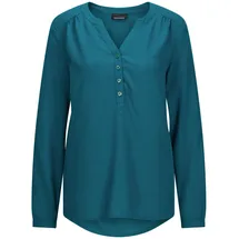 GOLDNER Elegante Viskosebluse mit V-Ausschnitt Petrol 20