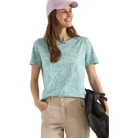 Cecil Kurzarmshirt Blätterprint Blau M