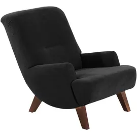 58 aufm Kessel Cocktailsessel Kajsa Velourstoff 58 x 0 x 0 cm Schwarz mit Relax-Funktion