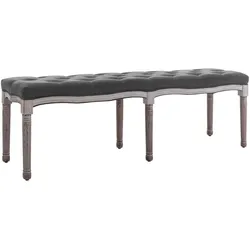 vidaXL Bank Leinen Massivholz 150x40x48 cm Dunkelgrau