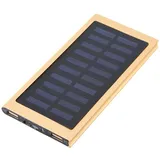 Tragbares 10000mAh Solar Powerbank Für Sport, Reisen Dual USB Solar Ladegerät Solar Mobile Power Bank Metalehäuse DIY Kit Ultradünn, Angenehm für die Hände(Gold)