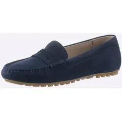 Slipper CAPRICE, Damen, Gr. 39, blau (marine), Veloursleder, sportlich, Schuhe
