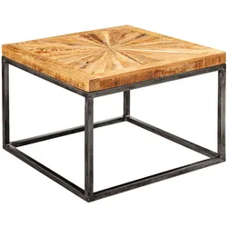 Couchtisch aus Mangoholz, modernes Design, große Ablagefläche, stabile Beine. 55x55x40 cm | Kadima Design