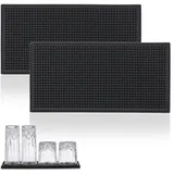 Relaxdays Barmatte 2er Set, mit Noppen, 30 x 15 cm, schwarz