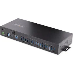 StarTech.com 16-Port Industrial USB 3.0 Hub 5Gbps, Metal, DIN/Surface/Rack Mount