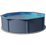 Planet Pool Stahlwandpool rund 350x120cm, Stahl 0,4mm anthrazit, Folie 0,3mm blau, EINHEITSGRÖSSE