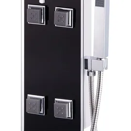 vidaXL Duschpaneel Glas 18×42,1×120 cm Schwarz