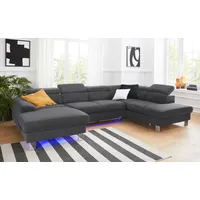 Cotta Wohnlandschaft Kunstleder U-Form 320 cm Schwarz