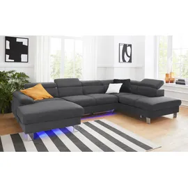 Cotta Wohnlandschaft Kunstleder U-Form 320 cm Schwarz