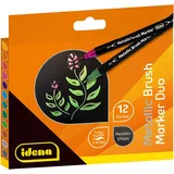 IDENA Marker Metallic Brush DUO 12 St.