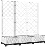 vidaXL Pflanzkübel mit Rankgitter 120 x 40 x 121,5 cm Weiß