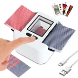 Bibykivn Automatischer Kartenmischer, Kartenmischmaschine Elektrische, 2000 mAh, Mischmaschine Karten für UNO Kartenspiel, Poker, Skip BO, Phase10 für Familienfeiern und Reisen (Weiß-1)