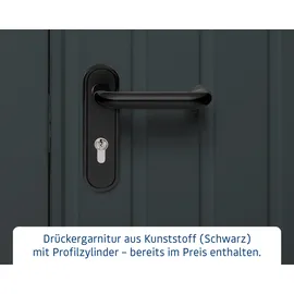 EcoStar Metallgerätehaus Euroline EFD14 anthrazit 310 x 310 cm 2-flg.