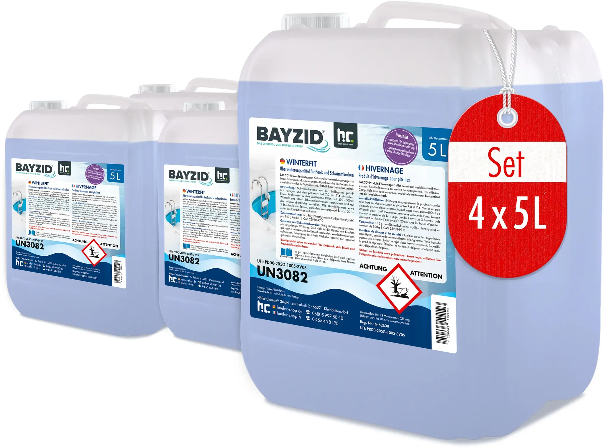 4 x 5 L Produit d'hivernage BAYZID® pour piscine