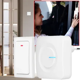 Alecto Moderne Funkklingel - Kinetisch Batterielos bis zu 50 Meter, IP44 weiss, 36 Melodien, Kinderleichte Installation - praktisch und langlebig