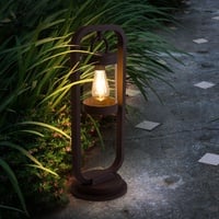 ETC Shop Außenstehleuchte Sockelleuchte Wegeleuchte rost Retro Gartenleuchte Stehlampe