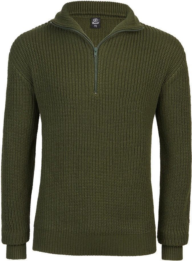 Brandit Marine Pullover Troyer, groen, XL Voorman