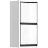 xonox.home Badezimmer Jaru Hängeschrank weiß Hochglanz Korpus weiß Nb. Abs. schwarz Nb.ca.35x69x24 cm