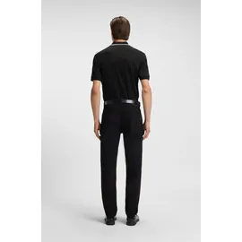 Boss Poloshirt Penrose 38 aus Baumwolle mit gestreiftem Kragen, slim fit schwarz XXL (54)