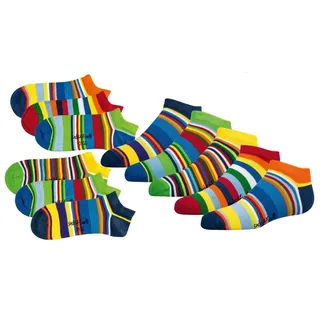 TippTexx 24 Sneakersocken 6 Paar Kinder Sneakersocken, handgekettelt, für Mädchen & Jungen bunt 39-42